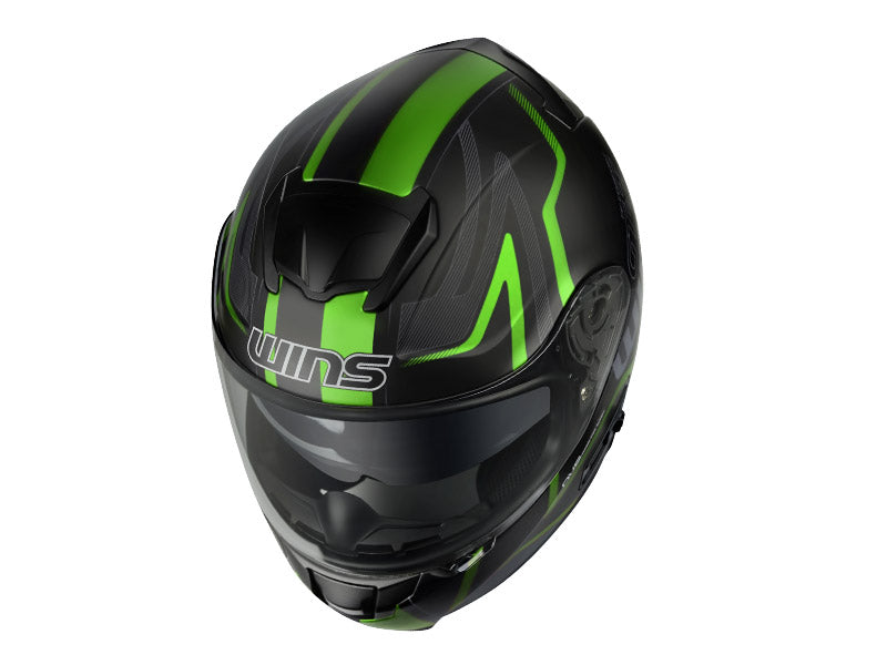 FF-CONFORT GT-Z   マットブラック × グリーン  Lサイズ ウインズ/WINS インナーバイザー装備  フルフェイス