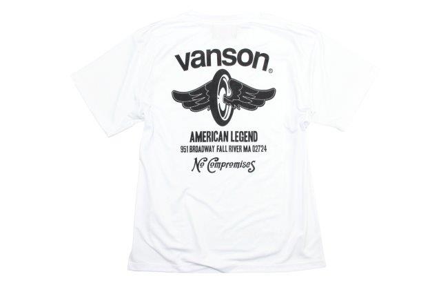 バンソン  コットンTシャツ メンズ/速乾性/綿 ホワイト/ブラック Lサイズ VSC20802S