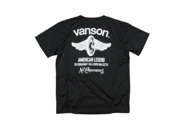バンソン  コットンTシャツ メンズ/速乾性/綿 ブラック/ホワイト Lサイズ VSC20802S