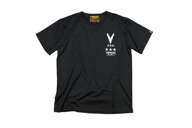 バンソン  コットンTシャツ メンズ/速乾性/綿 ブラック/ホワイト Lサイズ VSC20802S