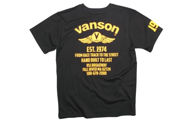 バンソン  コットンTシャツ メンズ/速乾性/綿 ブラック/イエロー Lサイズ VSC20803S