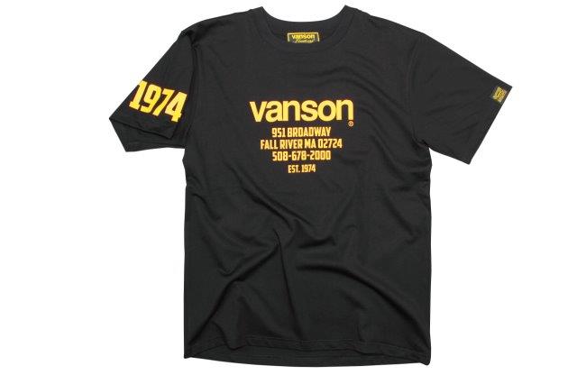 バンソン  コットンTシャツ メンズ/速乾性/綿 ブラック/イエロー Lサイズ VSC20803S