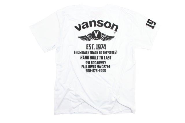 バンソン  コットンTシャツ メンズ/速乾性/綿 ホワイト/ブラック Lサイズ VSC20803S