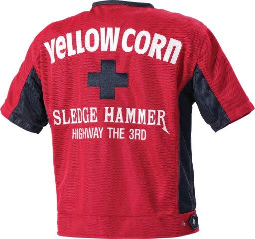 イエローコーン メッシュTシャツ レッド Mサイズ YMT-001