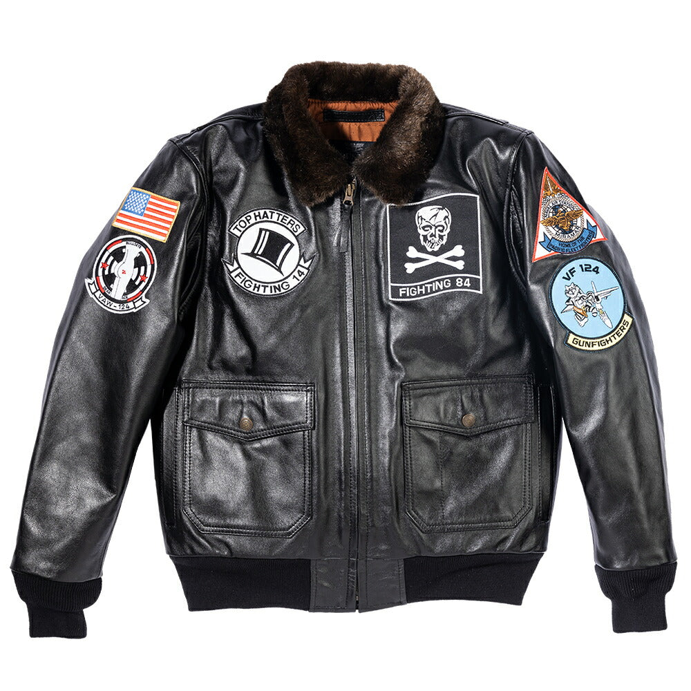 ヒューストン G-1PATCH CUSTUM 01 レザージャケット ブラック XXLサイズ HTVL2002