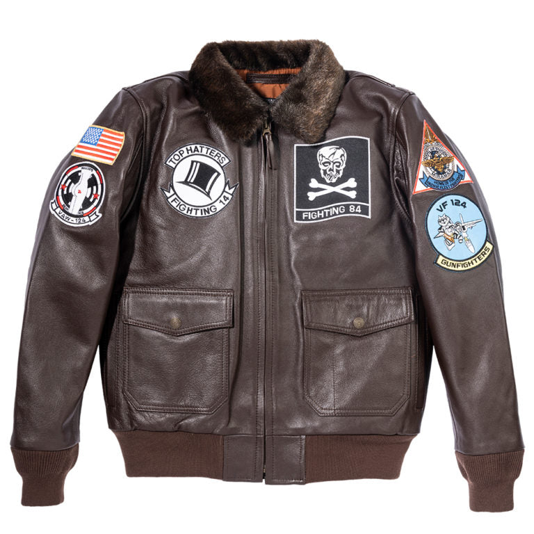 ヒューストン G-1PATCH CUSTUM 01 レザージャケット ブラウン XLサイズ HTVL2002
