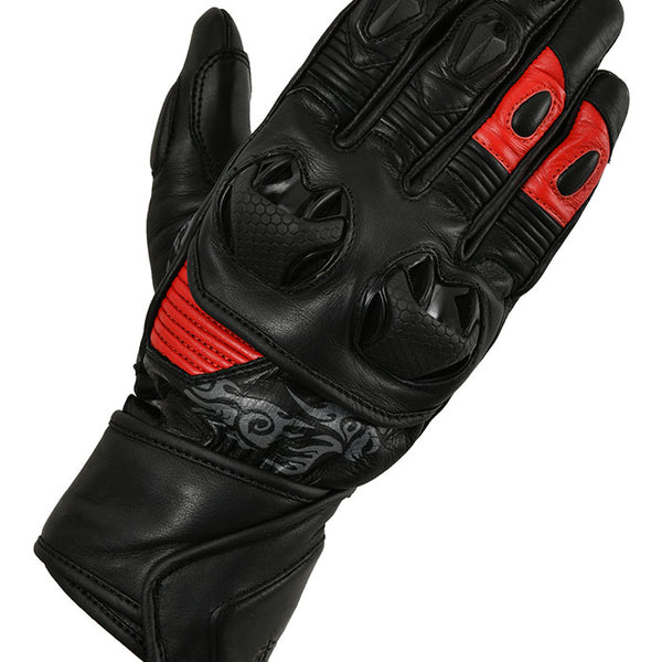 51％引】弐黒堂 WBGN-223（L）BK／RD ハードライドレザーグローブ
