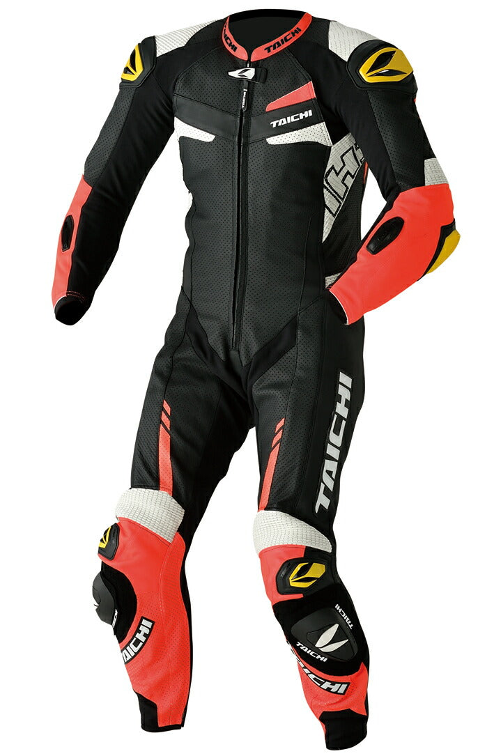 メンズ NXL306 ネオン レッド MW/50サイズ GP-WRX R306 RACING SUIT TECH-AIR対応 T.R.A.D. TIPS 肩･肘･膝CEプロテクター装備