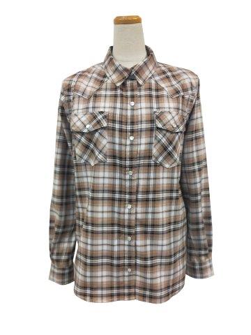 ロッソスタイルラボ プロテクションレギュラーカラーシャツ レディース ウッドブラウン Sサイズ ROJ-111