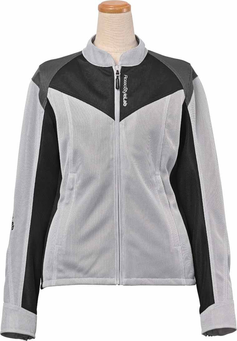 ロッソスタイルラボ?ライダースメッシュジャケット ライトグレー/ブラック M+サイズ ROJ-114