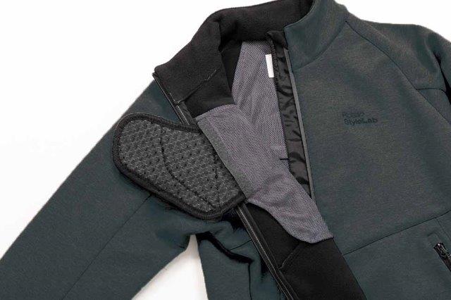 防風ジップアップブルゾン グレー L+サイズ ROJ0999 ロッソスタイルラボ