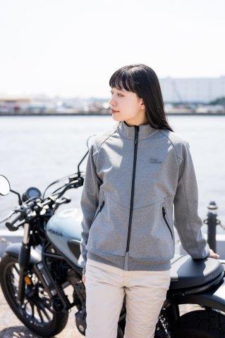防風ジップアップブルゾン グレー L+サイズ ROJ0999 ロッソスタイルラボ