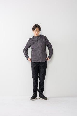 取寄 フードメッシュジャケット チャコール L+サイズ ROJ122 ロッソ