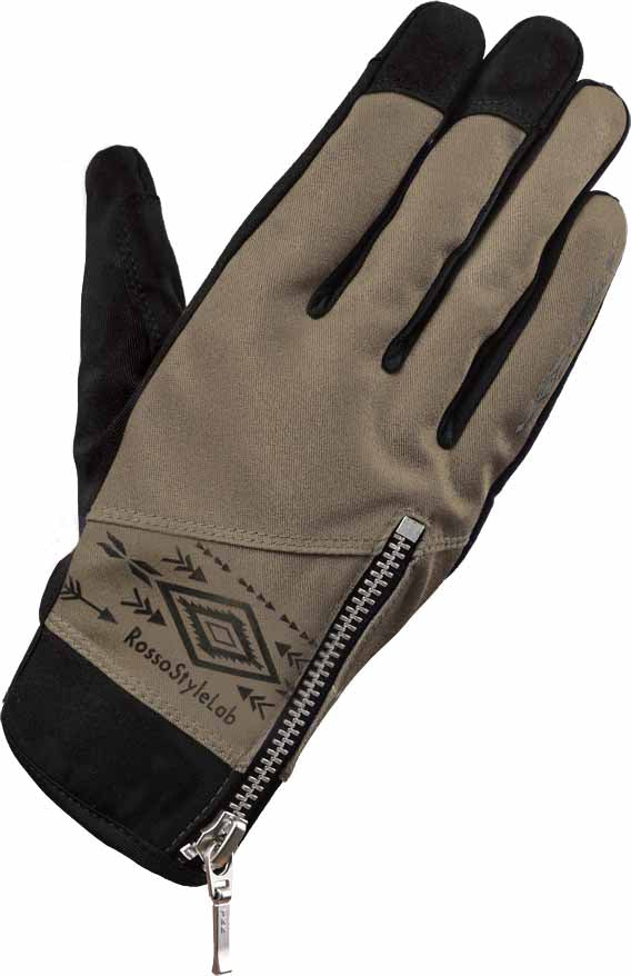 ロッソスタイルラボ?クラシックジップミリタリーグローブ グレーブラウン XSサイズ RSG-348