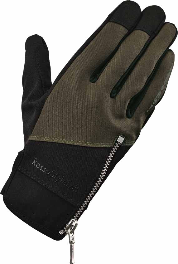 ロッソスタイルラボ?クラシックジップミリタリーグローブ カーキ/ブラック Lサイズ RSG-348
