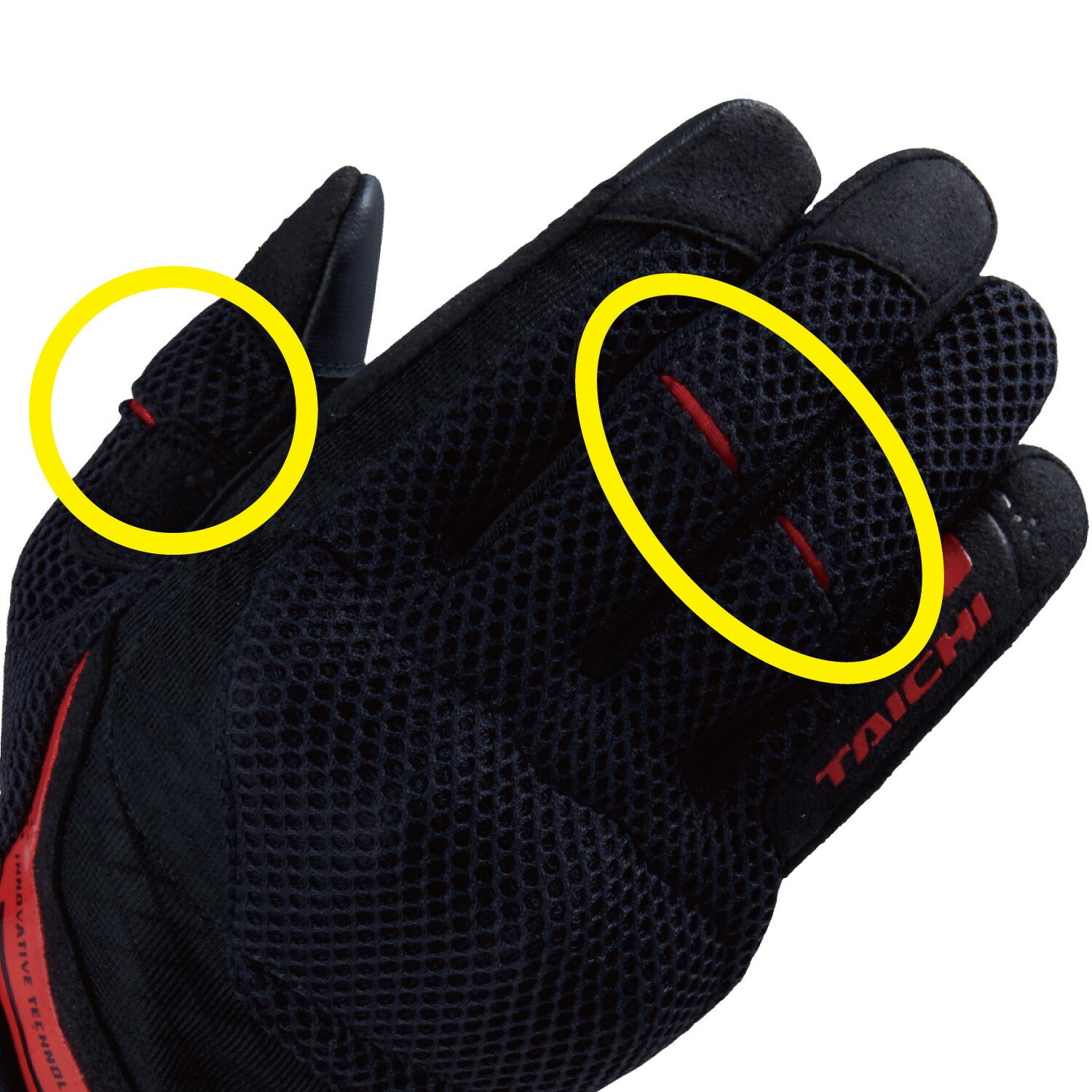 ラバーナックル メッシュグローブ ブラック/レッド Sサイズ RST463 アールエスタイチ