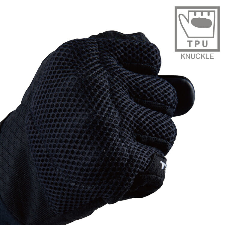 ラバーナックル メッシュグローブ ブラック/レッド Lサイズ RST463 アールエスタイチ