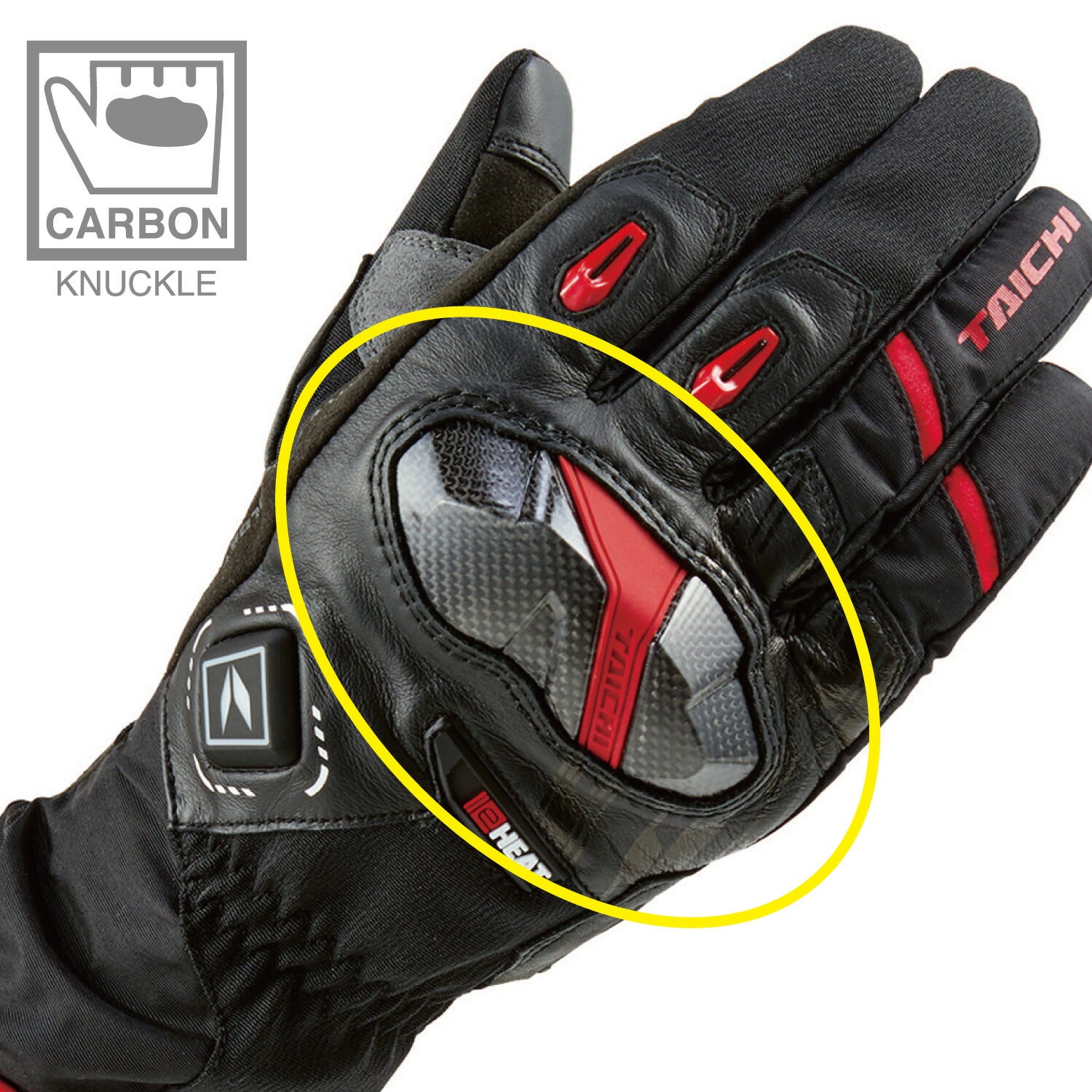 RSタイチ e-HEAT アームド グローブ ブラック/レッド Mサイズ RST648