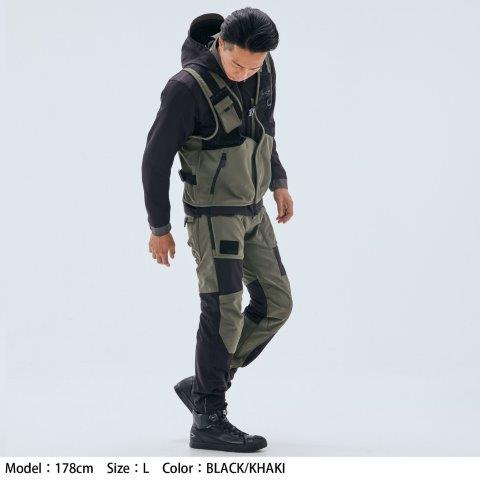 取寄 クイックドライ メッシュパンツ ブラック/カーキ XLサイズ RSY272 アールエスタイチ