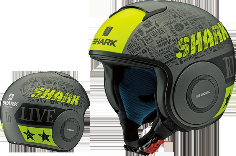 DRAK TRIBUTE ジェットヘルメット シルバー&イエロー Lサイズ SHARK