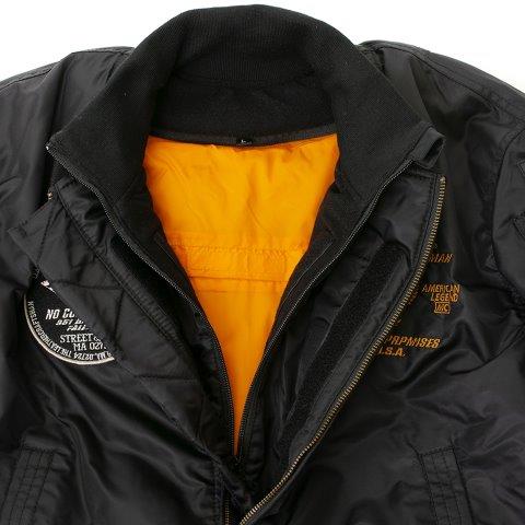 MA-1ジャケット ブラック/ガンメタリック Lサイズ TVS2307W バンソン