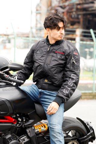 MA-1ジャケット ブラック/アイボリー 3XLサイズ TVS2307W バンソン