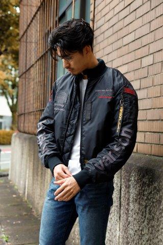 MA-1ジャケット ブラック/ガンメタリック XLサイズ TVS2308W バンソン