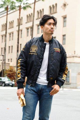 MA-1ジャケット カーキ/ブラック XLサイズ TVS2308W バンソン