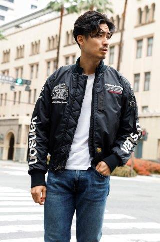 MA-1ジャケット ベージュ/ブラック Lサイズ TVS2308W バンソン