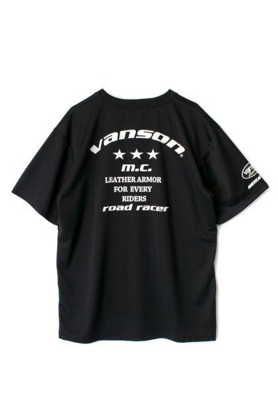 バンソン メッシュTシャツ メンズ ブラック/ホワイト 2XLサイズ VS22801S