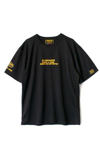 バンソン メッシュTシャツ メンズ ブラック/イエロー 2XLサイズ VS22801S