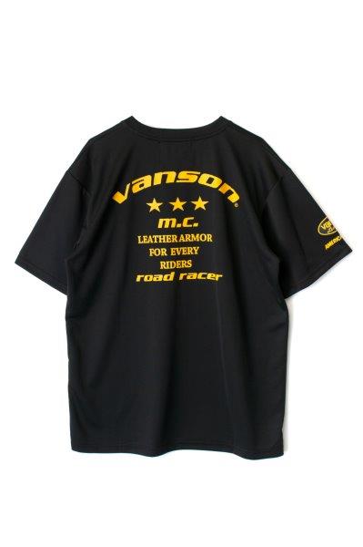 バンソン メッシュTシャツ メンズ ブラック/イエロー 2XLサイズ VS22801S