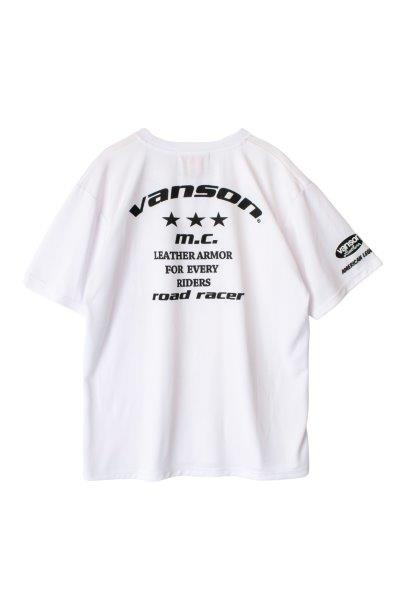 バンソン メッシュTシャツ メンズ ホワイト/ブラック 2XLサイズ VS22801S