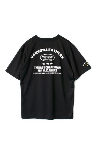 バンソン メッシュTシャツ メンズ ブラック/ホワイト 2XLサイズ VS22802S