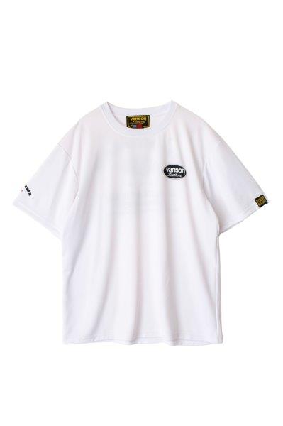 バンソン メッシュTシャツ メンズ ホワイト/ブラック 2XLサイズ VS22802S