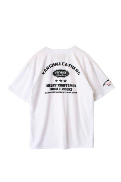 バンソン メッシュTシャツ メンズ ホワイト/ブラック 2XLサイズ VS22802S