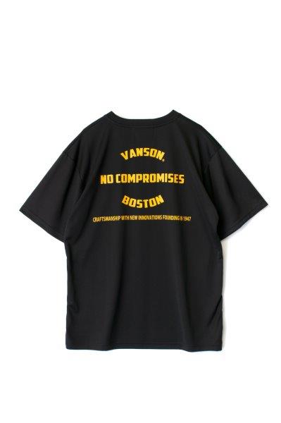 バンソン メッシュTシャツ メンズ ブラック/イエロー 2XLサイズ VS22805S