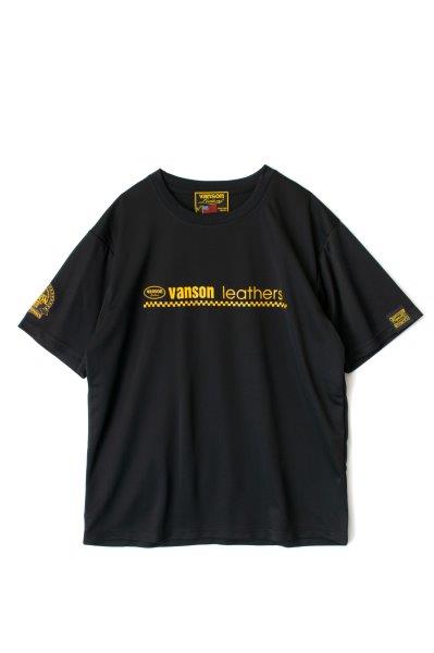 バンソン メッシュTシャツ メンズ ブラック/イエロー 2XLサイズ VS22808S