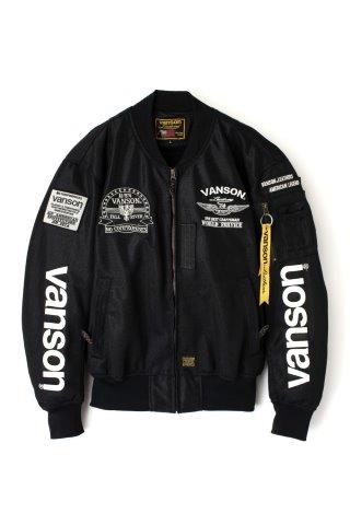 バンソン メッシュMA-1ジャケット ブラック/ホワイト Lサイズ VS23101S