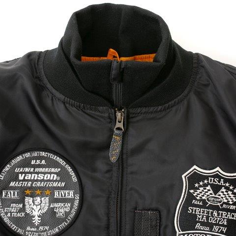MA-1ジャケット ブラック/ガンメタリック 3XLサイズ VS23109W バンソン