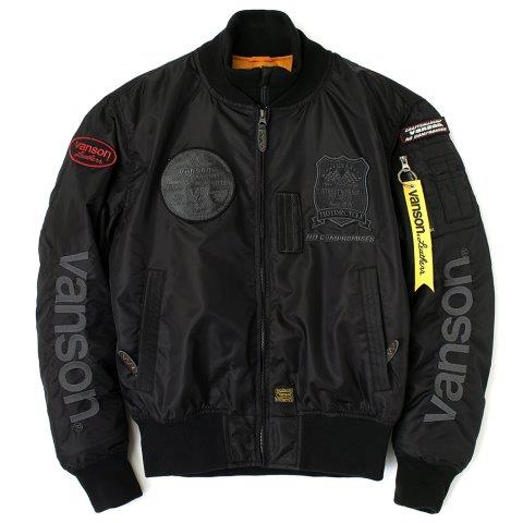 MA-1ジャケット ブラック/ガンメタリック XLサイズ VS23109W バンソン