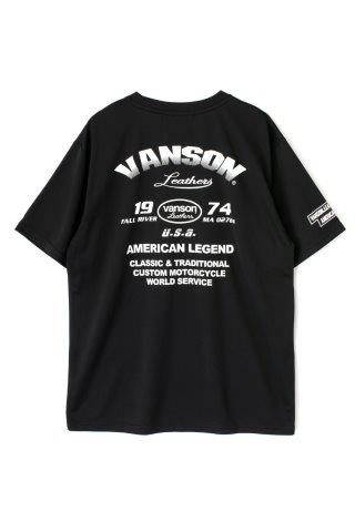 取寄 バンソン メッシュTシャツ ブラック/ホワイト 2XLサイズ VS23802S