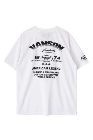 取寄 バンソン メッシュTシャツ ホワイト/ブラック 2XLサイズ VS23802S