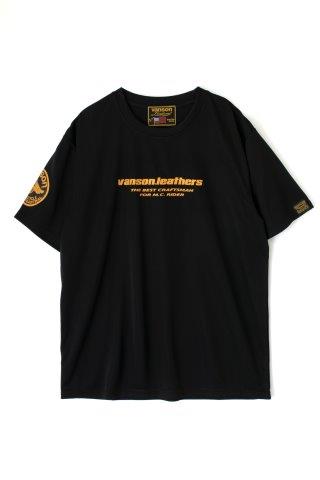 取寄 バンソン メッシュTシャツ ブラック/イエロー 2XLサイズ VS23804S