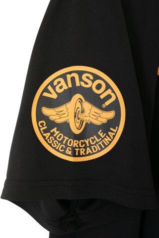 取寄 バンソン メッシュTシャツ ブラック/イエロー Mサイズ VS23804S