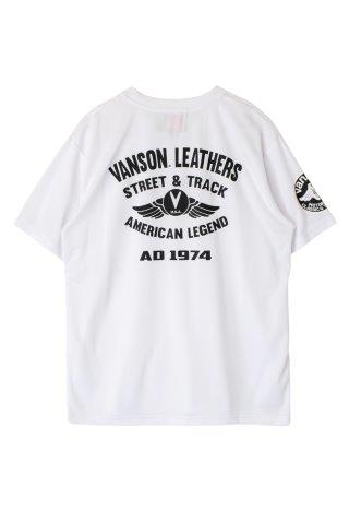 取寄 バンソン メッシュTシャツ ホワイト/ブラック 2XLサイズ VS23804S