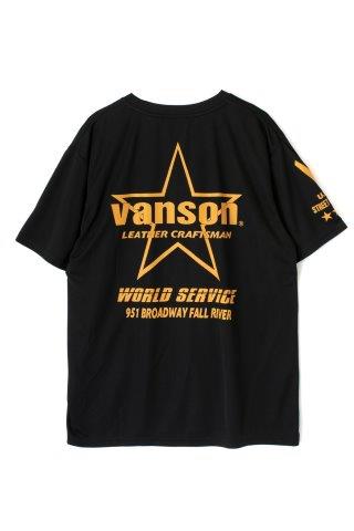 取寄 バンソン メッシュTシャツ ブラック/イエロー 2XLサイズ VS23805S