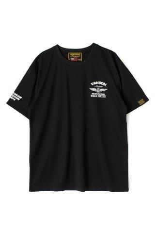 取寄 バンソン メッシュTシャツ ブラック/ホワイト 2XLサイズ VS23806S