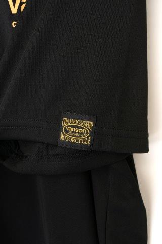 取寄 バンソン メッシュTシャツ ブラック/ホワイト Mサイズ VS23807S