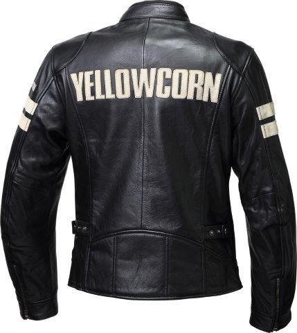 取寄 イエローコーンレザージャケット ブラック/アイボリー LLサイズ YCL-001